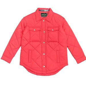 American Eagle Quilted Shacket Sz XS Pink Oversized Collard Lined Shirt Jacket